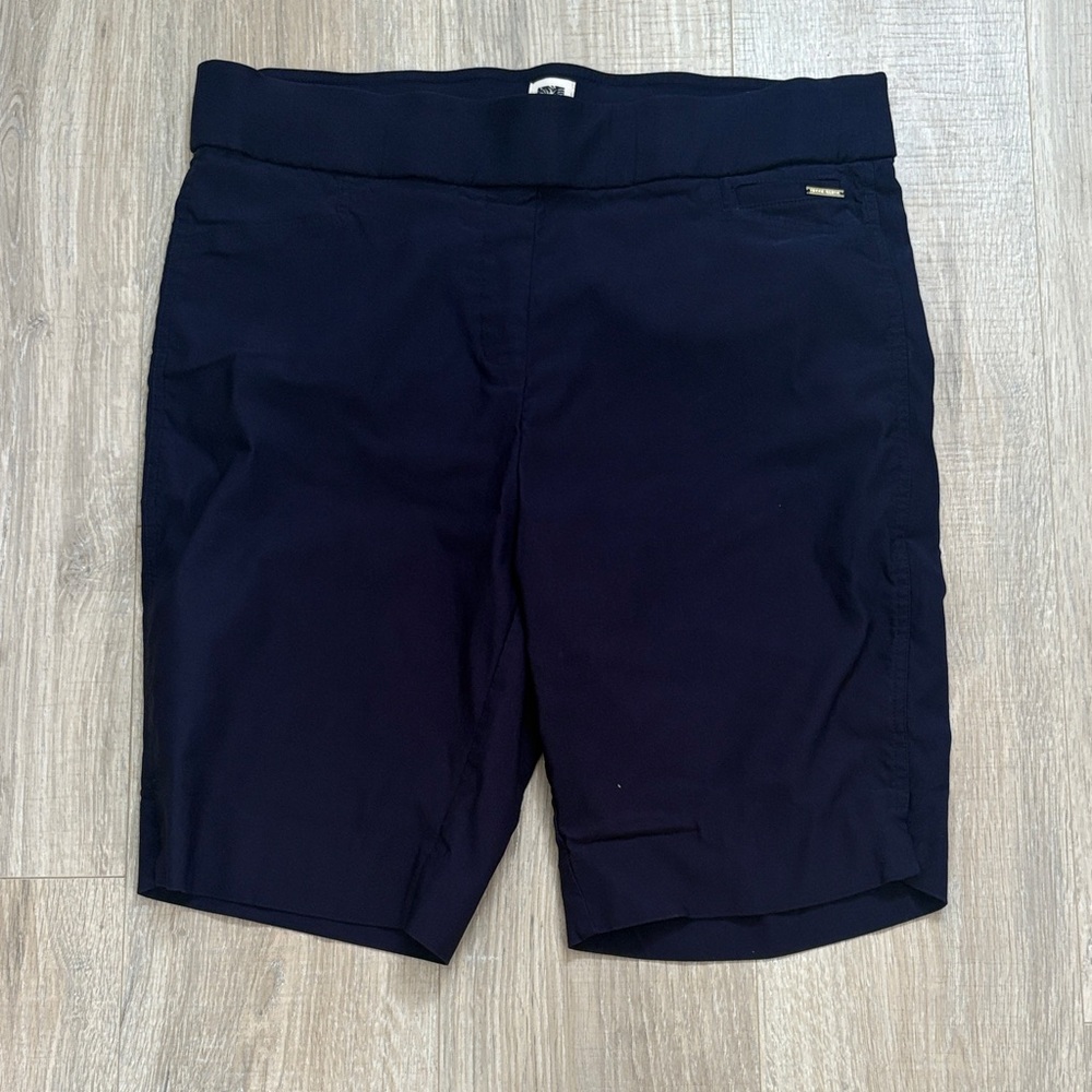 Anne Klein Navy Pull-On Bermuda Shorts